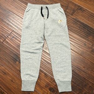 Nike Air gray joggers with rose gold logo Sz S